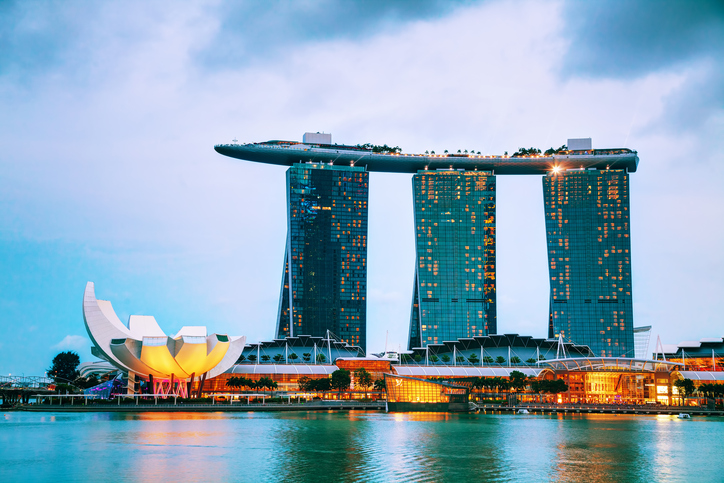 Overview of Singapore with Marina Bay Sands