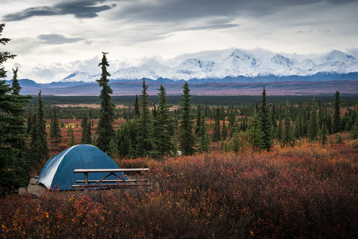 Camping in the Wonder Lake campground, Denali National Park