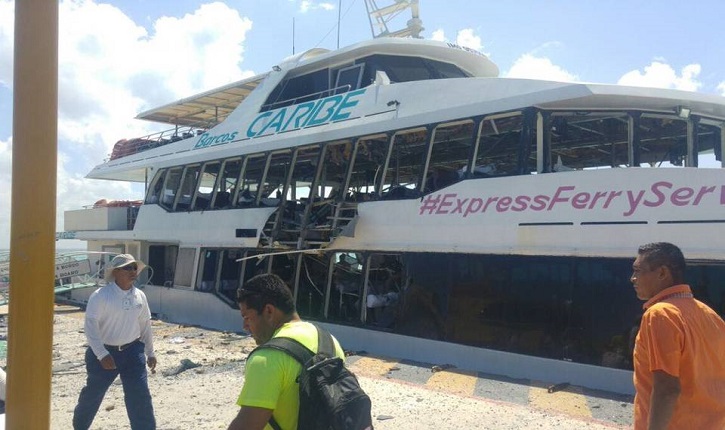 Suben a 24 los heridos por explosión de un barco en Playa del Carmen, México