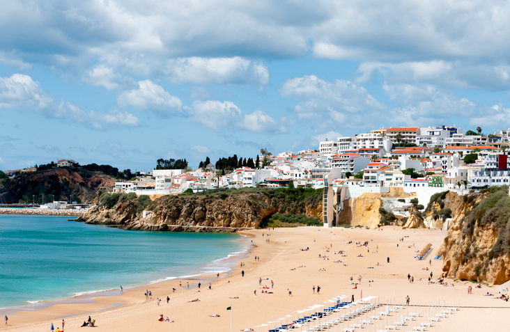Albufeira beach in Western Portugal