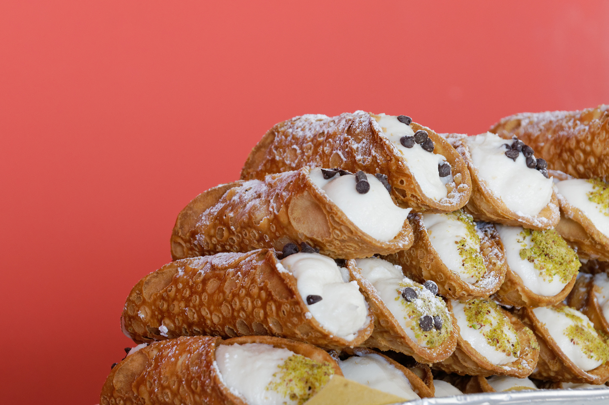 Italian culinary baking sweet dessert Cannoli Sicilian