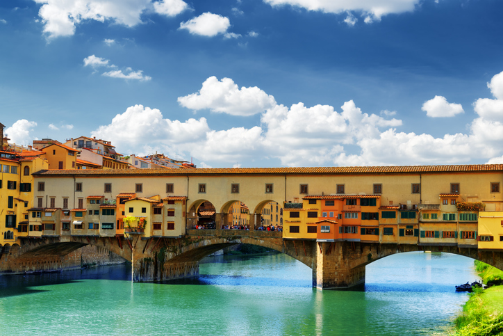 The Ponte Vecchio over the Arno River, Florence, Tuscany, Italy
