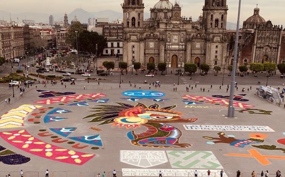 Se inaugura en Ciudad de México la alfombra monumental más grande del mundo
